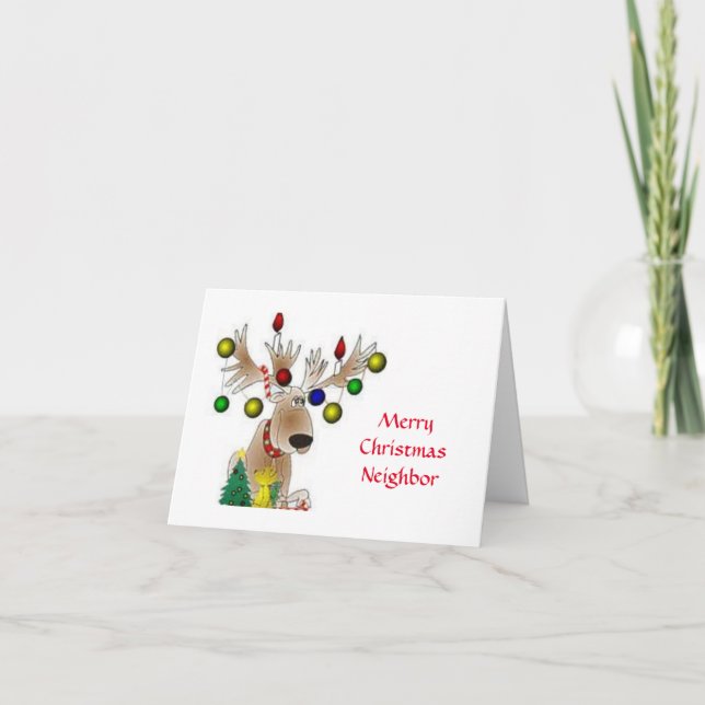 TARJETA **TARJETA DE "VECINO" DE NAVIDAD DE FELICIDAD** (Anverso)