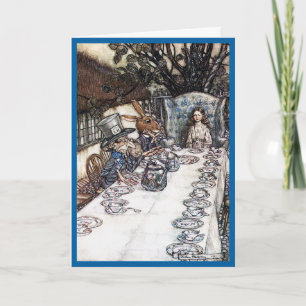 Tarjeta Tarjeta: Fiesta del té enojada del sombrerero -