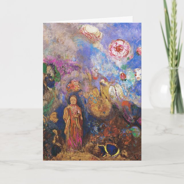 Tarjeta Tarjeta/invitación: Buda y la flor (Anverso)