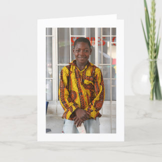 Tarjeta Tarjeta, "muchacho en un amarillo, rojo, y camisa