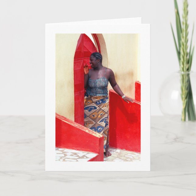 Tarjeta Tarjeta, "mujer en la puerta roja " (Anverso)