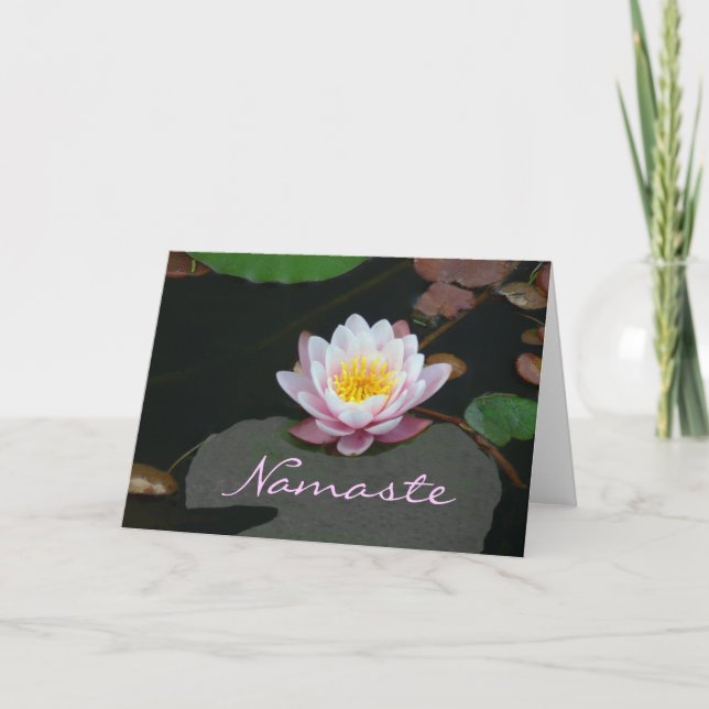 Tarjeta Tarjeta, "Namaste-Pink Lotus" (Anverso)