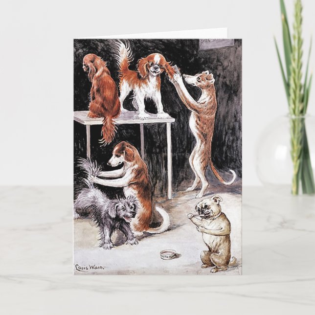 Tarjeta Tarjeta: Perros Grooming Dogs (Anverso)