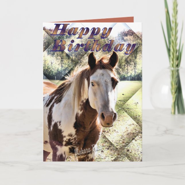 Tarjeta Tarjeta-personalizar de Bday del caballo de Appie (Anverso)