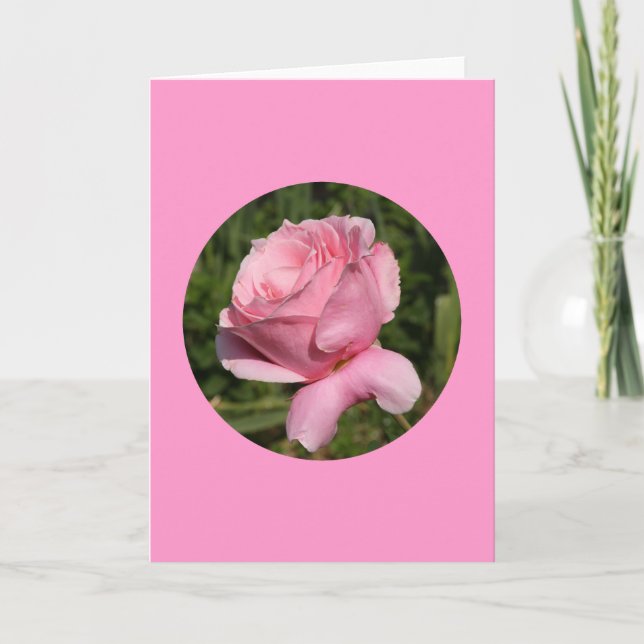 Tarjeta Tarjeta, "Rosa rosa en círculo" N-1 (Anverso)