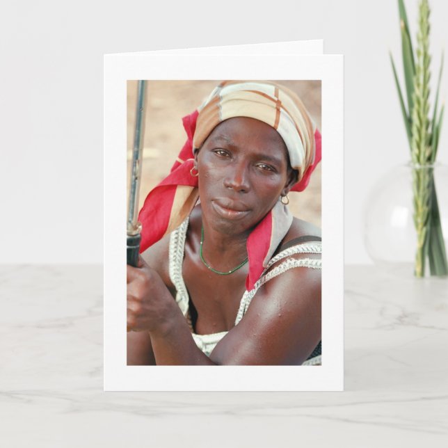 Tarjeta Tarjeta, "vendedor del plátano, Banjul, Gambia, (Anverso)