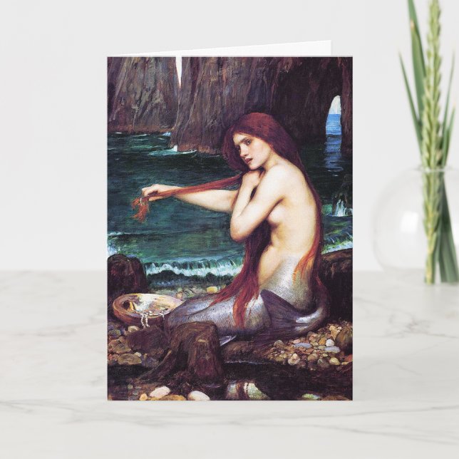Tarjeta Tarjeta:  Waterhouse de Juan - una sirena (Anverso)
