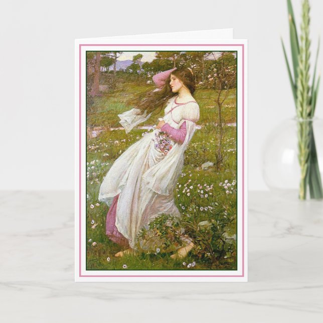 Tarjeta Tarjeta: Windflowers - por el Waterhouse de Juan (Anverso)