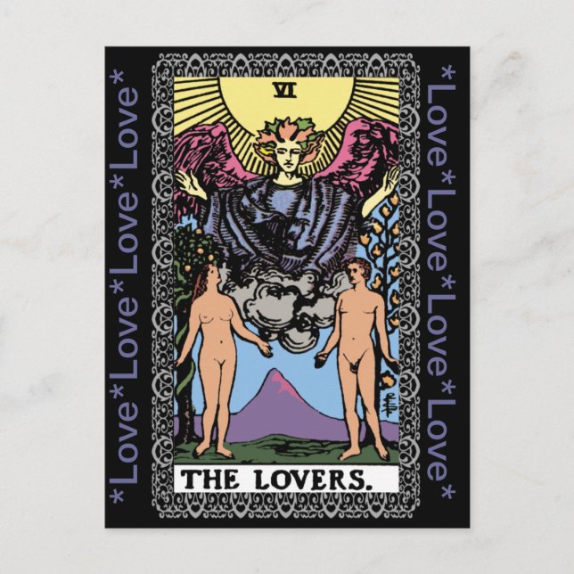 Tarjeta Tarot "Amantes" (Anverso)