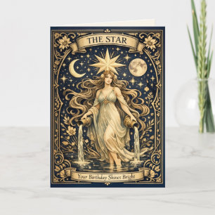 Tarjeta Tarot Art Nouveau Cumpleaños Estrella Celestial