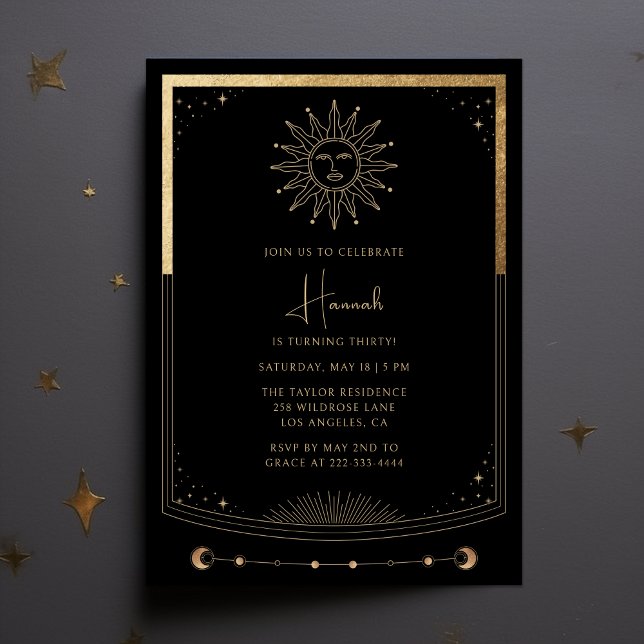 Tarjeta Tarot Black Gold Invitación de cumpleaños  (Subido por el creador)