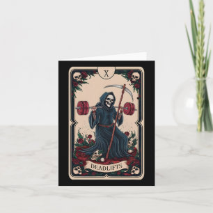 Tarjeta Tarot Card Grim Reaper Deadlifts Workout Gym Occup
