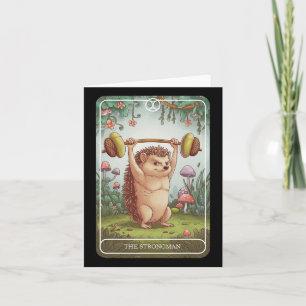 Tarjeta Tarot Card Hedgehog Strongman Lifting Workout Gym