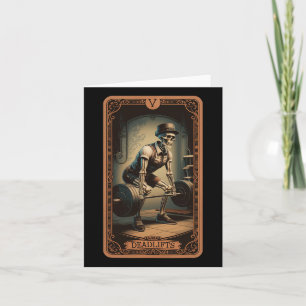 Tarjeta Tarot Card Skeleton Deadlifts de elevación de pesa