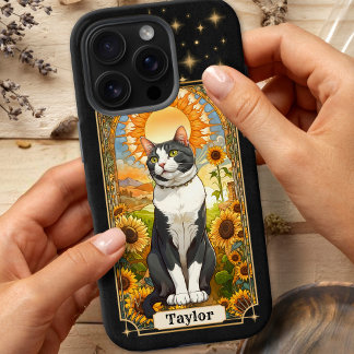 Tarjeta Tarot Cat Sun iPhone 16 Pro Funda
