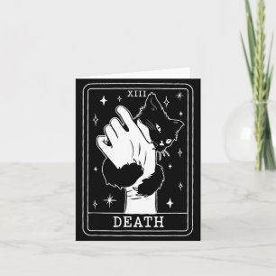 Tarjeta Tarot de Gato Negro Muerte Halloween Gato Brujo Am