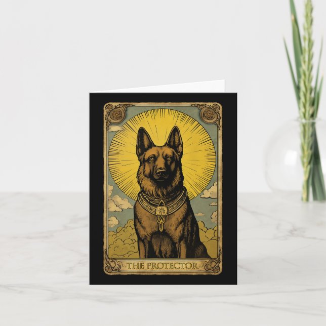 Tarjeta Tarot de Pastor Alemán (Anverso)