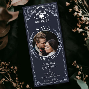 Tarjeta Tarot de Plata Vintage Foto Guardar fecha