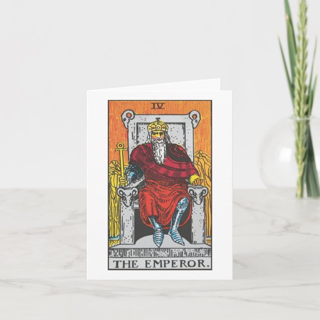 Tarjeta tarot del emperador - Tarot del jinete Wai (Anverso)