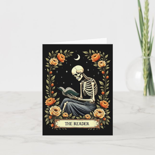 Tarjeta Tarot floral El libro de lectura del lecto (Anverso)