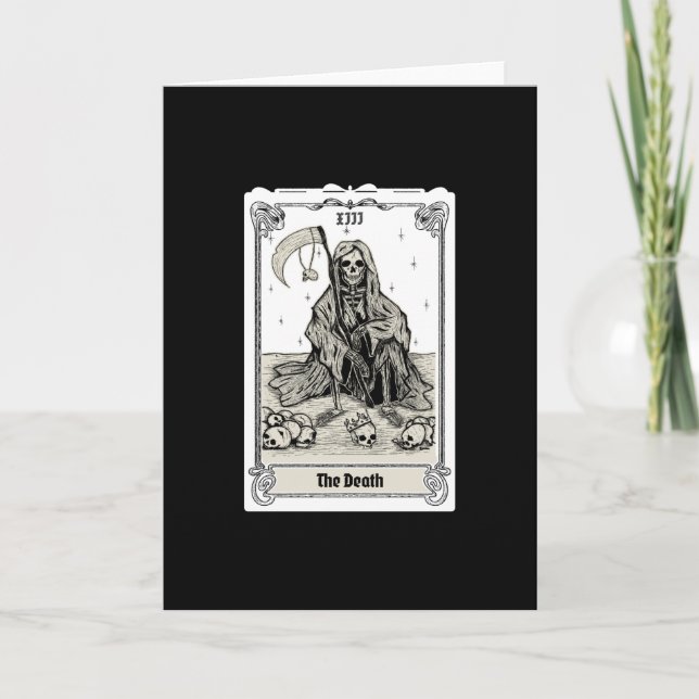 Tarjeta tarot grabador de la muerte XIII (Anverso)