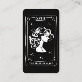 Tarjeta Tarot mística Estilo de cabello negro y bl