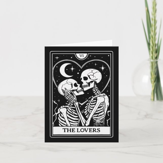 Tarjeta Tarot para los amantes - Esqueletos para b (Anverso)
