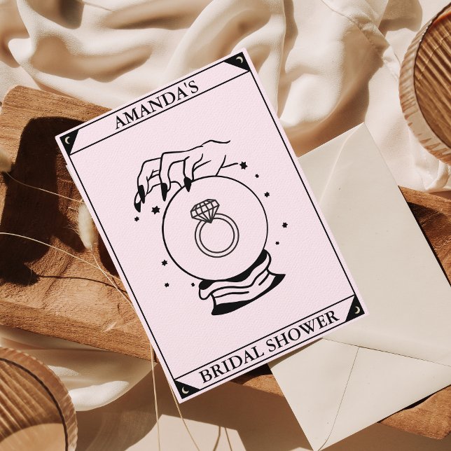 Tarjeta Tarot rosa Ducha de novia Invitación Celes (Subido por el creador)