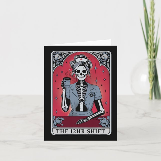 Tarjeta Tarot Skeleton de Halloween Turno de 12 ho (Anverso)