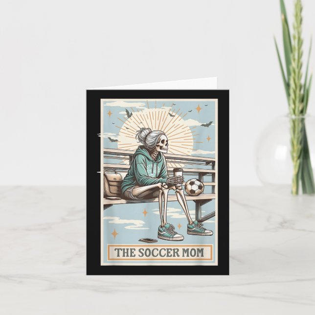 Tarjeta Tarot Skeleton de la mamá del fútbol, mamá (Anverso)
