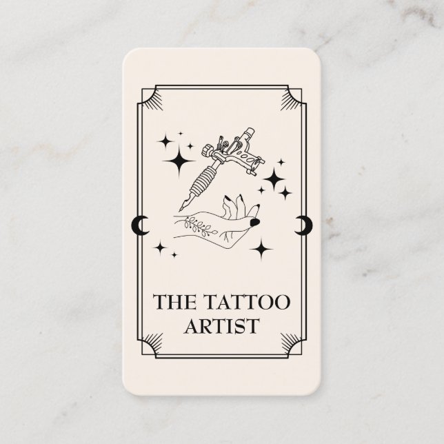 Tarjeta Tarot Tattoo Artista Celestial de la tarje (Anverso)