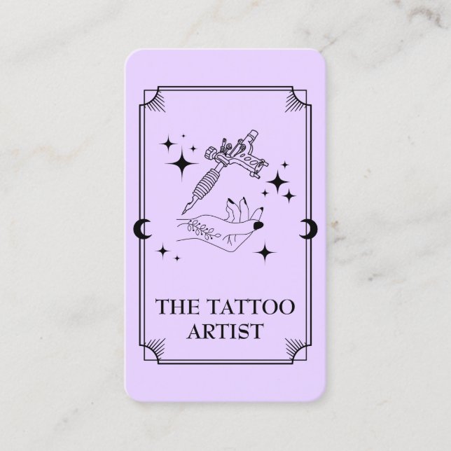 Tarjeta Tarot Tattoo Artista Celestial de la tarje (Anverso)