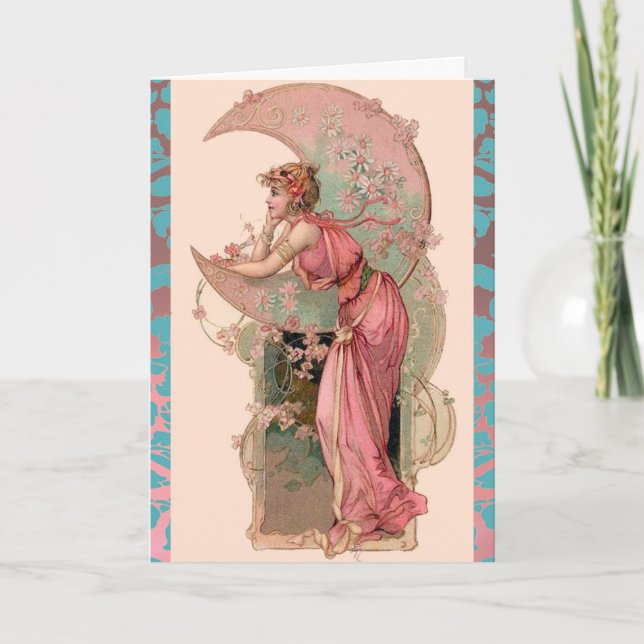 TARJETA TAROTS /MOON LADY,FLORES,ROSAS ROSAS ROSAS,DAMASCA (Anverso)