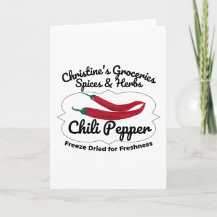 Tarjeta Tarro de chile picante.