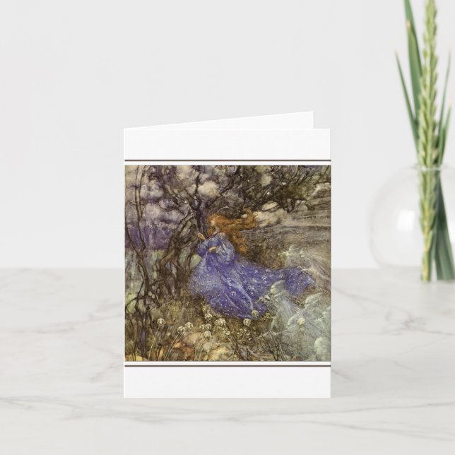 Tarjeta Tarro de hadas del bosque antiguo agradecimiento t (Anverso)