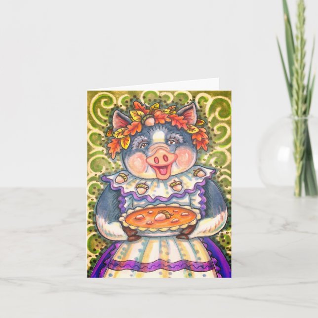 TARJETA TARTA DE CERDO Y BELLOTA, ACCIÓN DE GRACIAS HECHA  (Anverso)