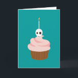 Tarjeta Tarta de cráneo<br><div class="desc">Cupcake de cumpleaños con cráneo</div>