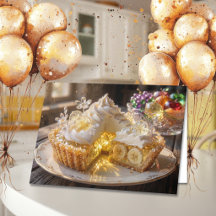 Tarta De Crema De Plátano De Cristal Brillante Fel