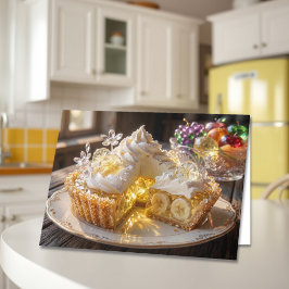 Tarjeta Tarta De Crema De Plátano De Cristal Brillante Pen