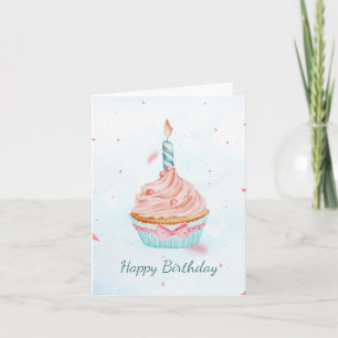 TARJETA TARTA DE CUMPLEAÑOS ACUARELA 