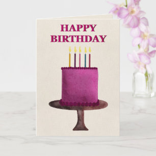 Tarjeta Tarta de cumpleaños al agua feliz cumpleaños