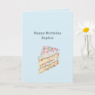 Tarjeta Tarta de Cumpleaños con Confeti