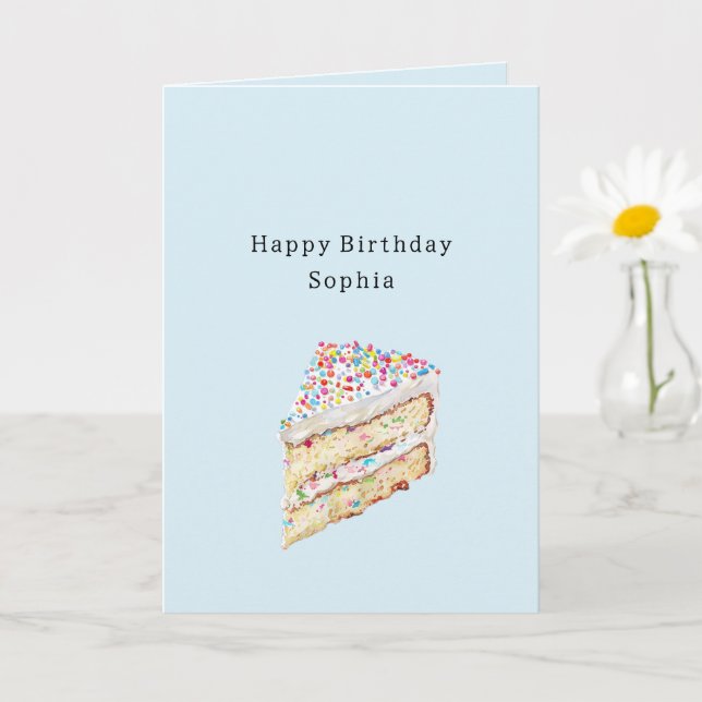 Tarjeta Tarta de Cumpleaños con Confeti  (Planta pequeña)
