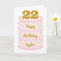 Tarta de cumpleaños con confeti personalizada con 
