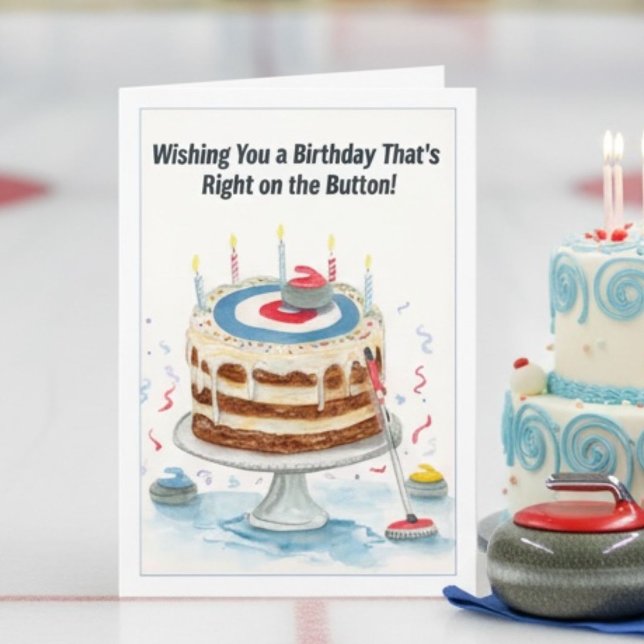 Tarjeta Tarta de cumpleaños con tema de curling (Subido por el creador)