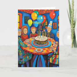 Tarjeta Tarta de cumpleaños con velas