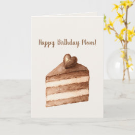 Tarjeta Tarta De Cumpleaños Corazón De Crema De Chocolate