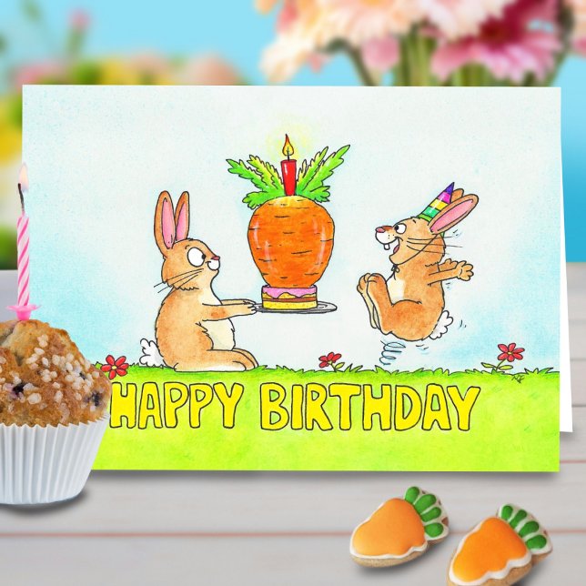 Tarjeta Tarta de Cumpleaños de Conejito Saludos (Subido por el creador)