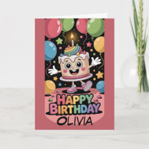 Tarta de cumpleaños de dibujos animados linda con 