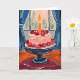 Tarjeta Tarta de cumpleaños de fresa
